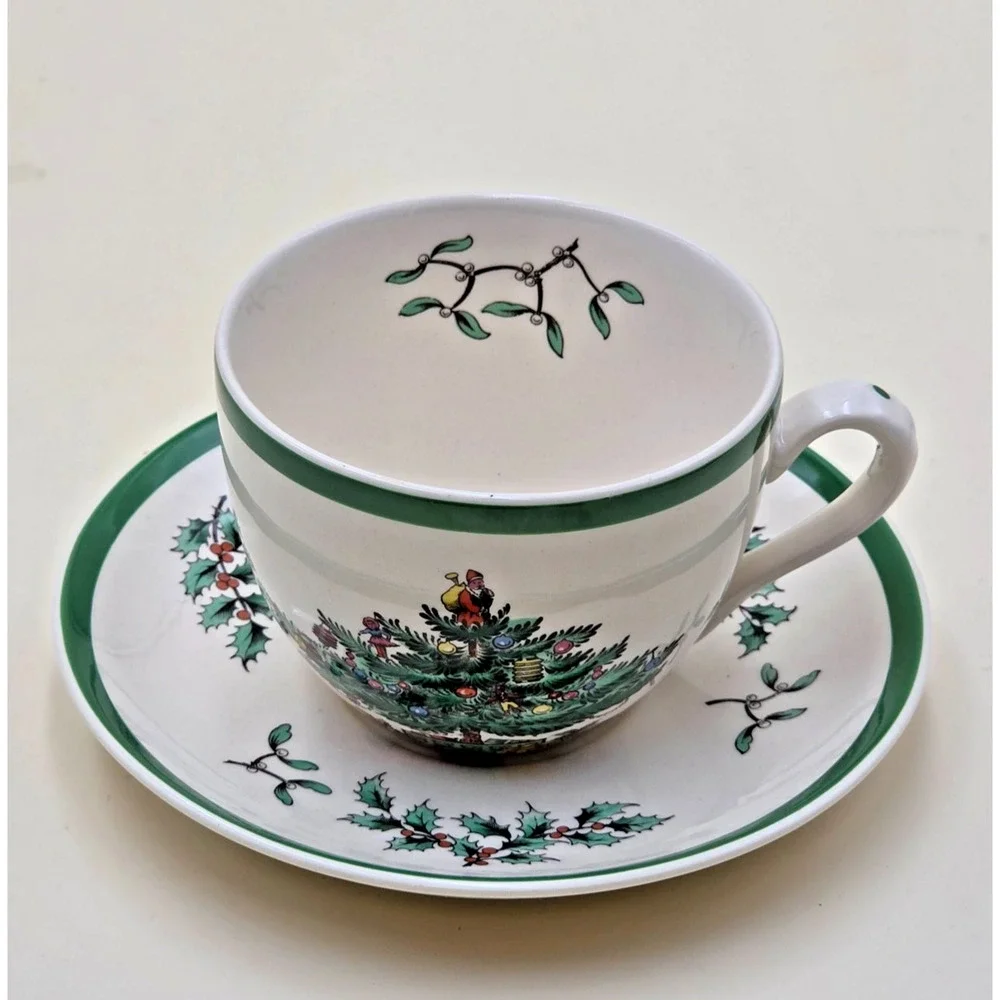 Spode Christmas Tree 12-piece Buffet Set England Plate Cup and Saucer Vintage